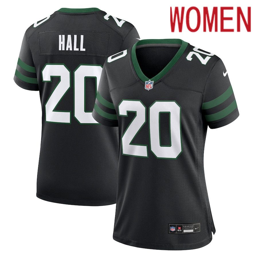 Women New York Jets #20 Breece Hall Nike Legacy Black Alternate Game NFL Jersey->women nfl jersey->Women Jersey
